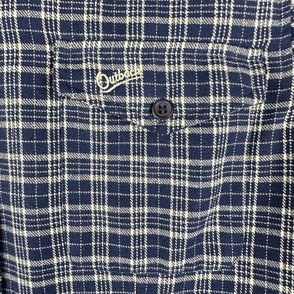 Outback Trading Co Flannel Shirt Womens M Blue Plaid Button Hiking Camp Outdoors - Picture 3 of 13